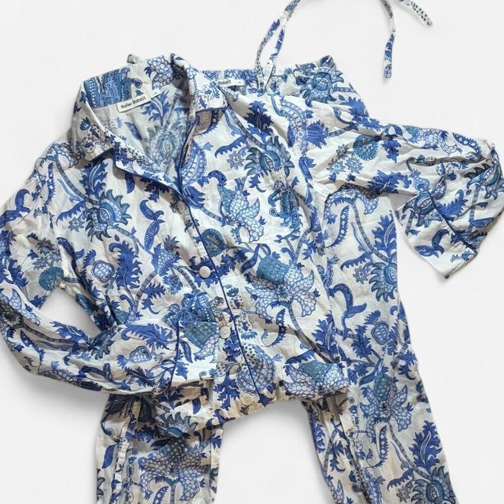 Roller Rabbit Blue Floral Pajama Set Amanda Long